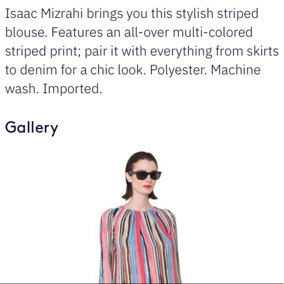 ISAAC MIZRAHI New York Striped Multi-color Top - Picture 8 of 8